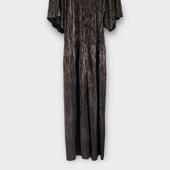 Smash + Tess Tasia Jumpsuit Metallic Black Silver Wide Leg - Picture 3 of 9